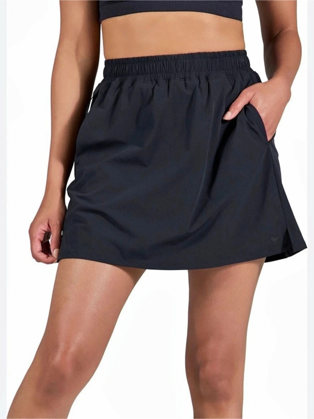 NEW Albion Fit Women’s Athletic Casual Black Fore Skirt Medium M Pull On - NWT